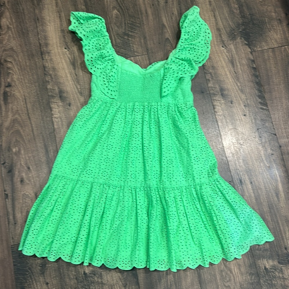 NWT Lilly Pulitzer Asteria Eyelet Babydoll Dress Cabana Green Size 0 - Picture 6 of 11